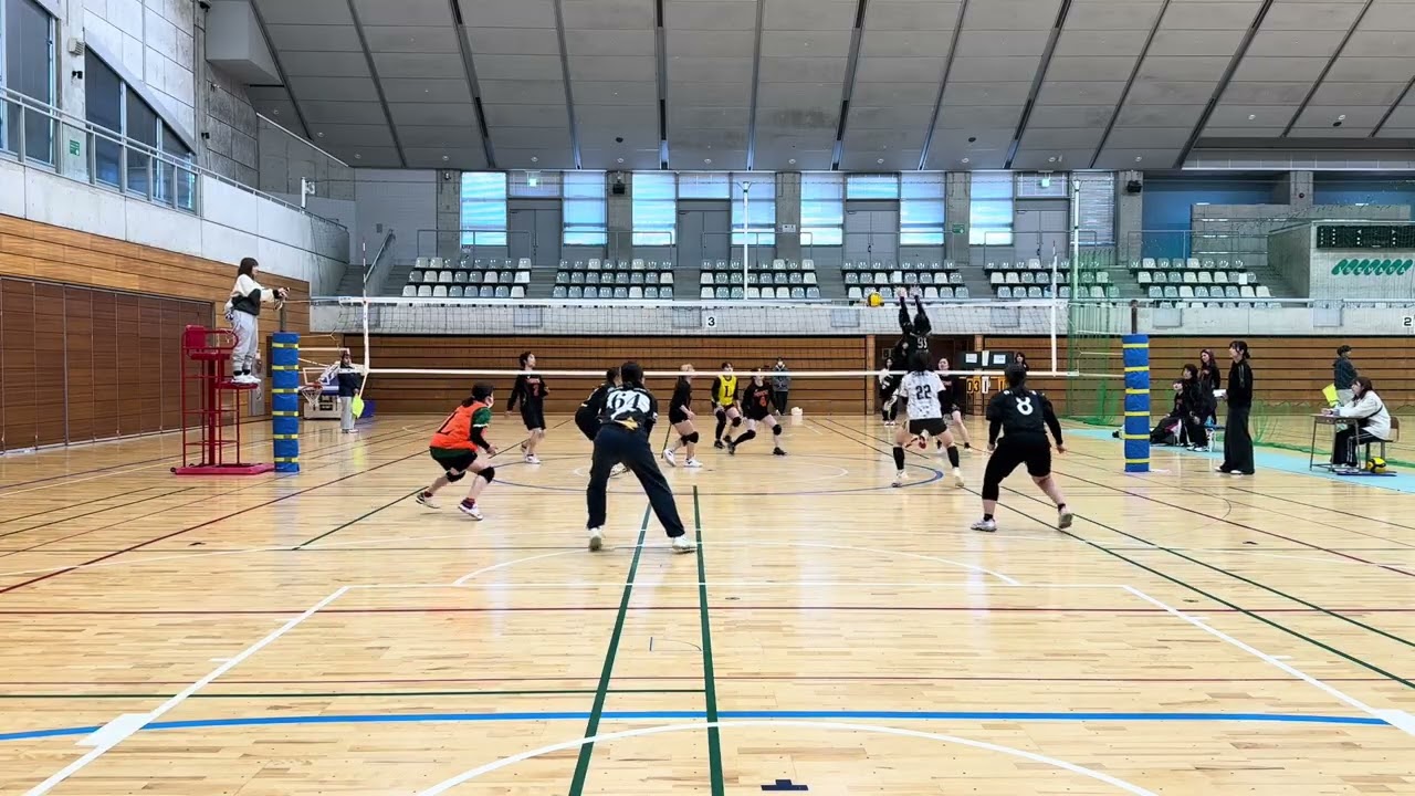 2026.02/22.第23回総合バレーボール大会・一般女子6人制、予選、①3SG vs ブラック・ミニオンズ(1)