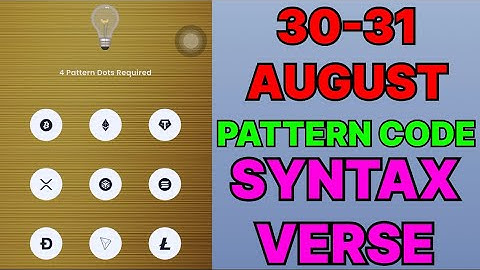 30 & 31 August Syntax Verse Daily Vault Pattern Code | Syntax Verse Quiz Answer 30 August |