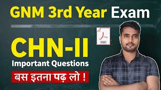 GNM 3rd Year Exam के लिए इतना Questions को पढ़े! COMMUNITY HEALTH NURSING-II, Important Questions 