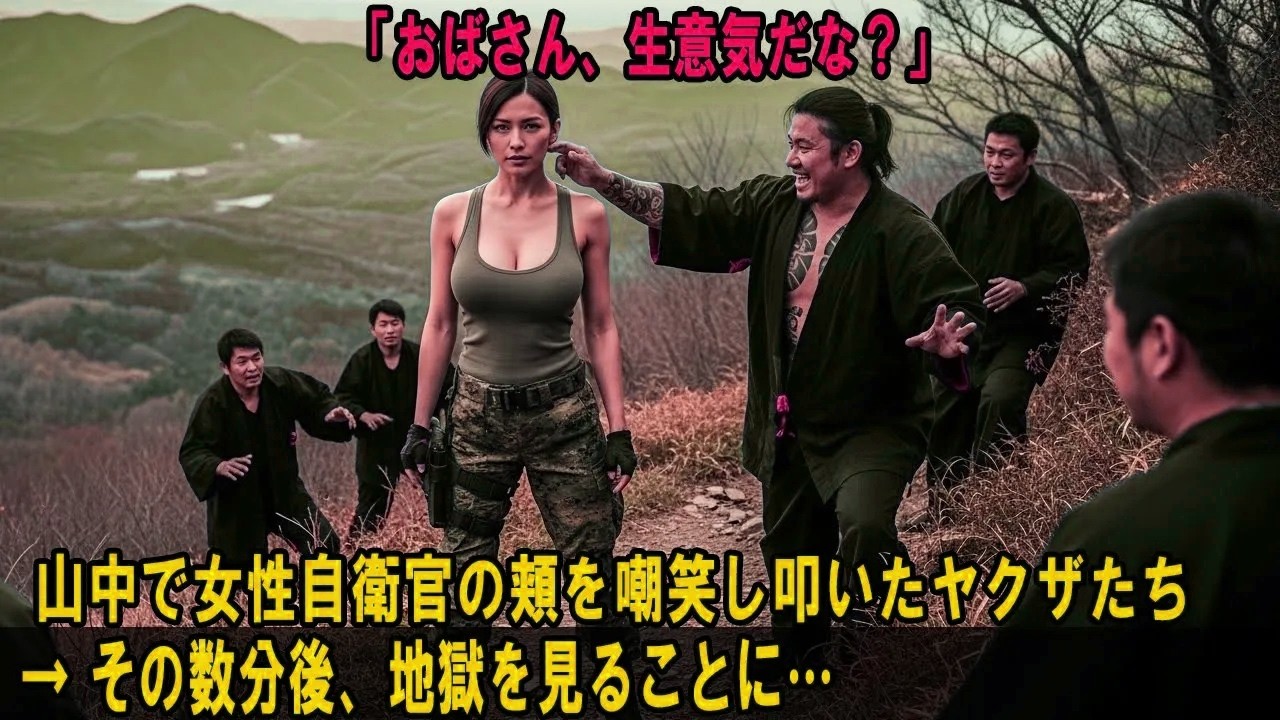 「おばさん生意気だな？」と登山中の女性自衛官の頬を嘲笑し叩いたヤクザたち――数分後、彼らは“地獄のしつけ”を受けることになる#感動実話 #AIストーリー