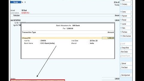 Tally Add On : Set Bank Details as Voucher Narration  in TallyPrime software.
