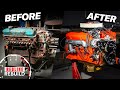 Restoration timelapse mopar 440 v8 engine  vintage ford race car  redline rebuild