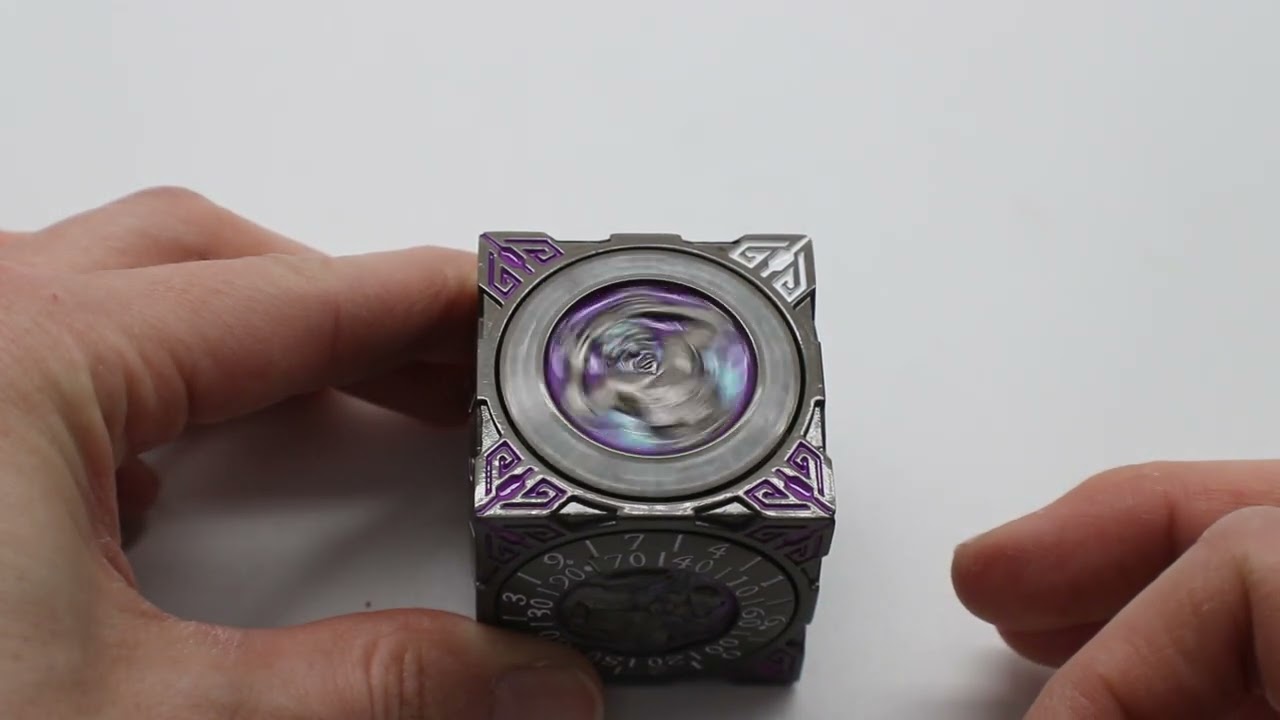 Old School Dice: 7 in 1 Dice Spinner: Dice Goblin - Matte Black w/ Purple