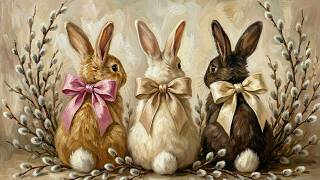 4K Easter Bunny Trio | Frame TV Art Screensaver | 5 Hours No Music • Spring Oil Painting Decor screenshot 3