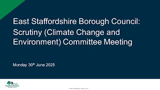 Scrutiny (Climate Change and Environment) Committee Meeting | 30th June 2025