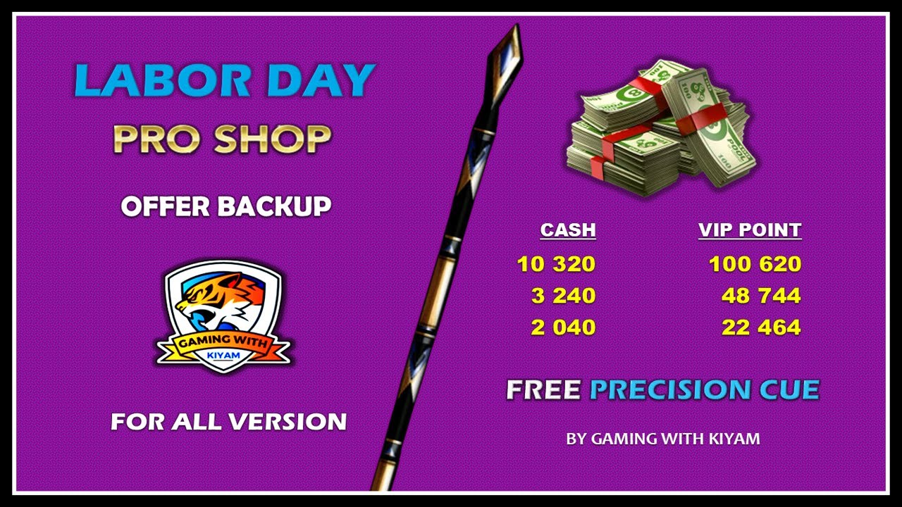 8 Ball Pool Labor Day Pro Shop With Precision Cue Offer Backup
