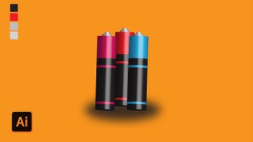 how to make battery 3D design in adobe illustrator for beginner /Lian Burmese