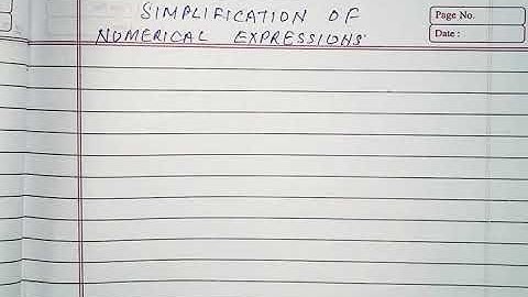 Simplification of numerical expression class 5