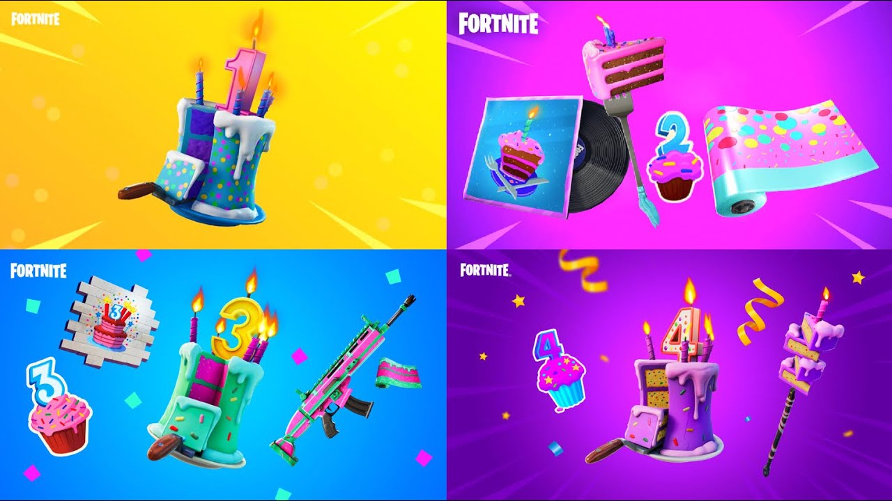 ALL FORTNITE BIRTHDAY REWARDS (Birthdays 1-4)
