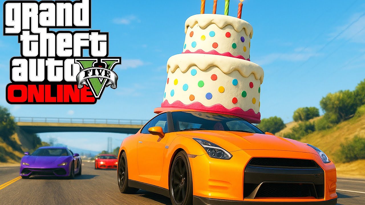 GTA V Online: A CORRIDA do BOLO DO MEU ANIVERSÁRIO!!!