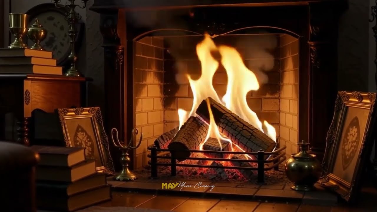 Fireplace Ambience 🔥 Dark Lo-Fi Piano for Study, Relax & Sleep | 1 Hour