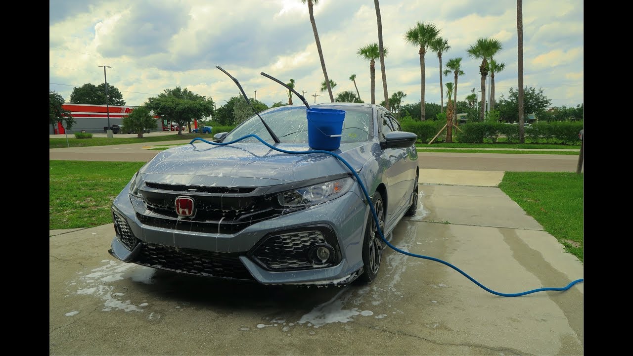 Washing My Car & Cinematic Clip (2018 Honda Civic Hatchback Sport) - YouTube