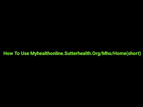 Myhealthonline.sutterhealth.org Login