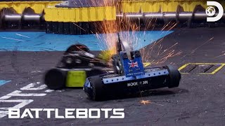 Shock Damage! Whiplash vs Monsoon | Battlebots | Discovery