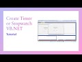 Create Timer or Stopwatch in VB.NET ⏱️