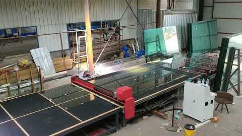 cnc glass cutting machine with uploading table and breaking table