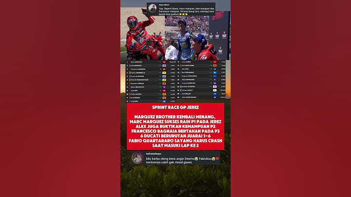 Marc Marquez Juara Sprint Race ke 5 Disusul Alex marquez & Francesco Bagnaia, Fabio Quartararo NC