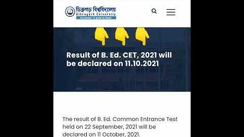Dibrugarh University B.Ed CET 2021 result |