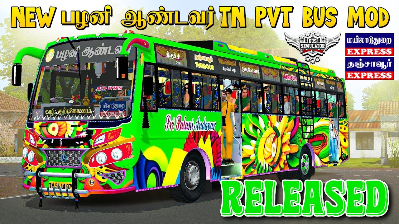 Palani Andavar Tn Pvt Bus Mod Livery|Выпущен|Загрузить|Bussid 