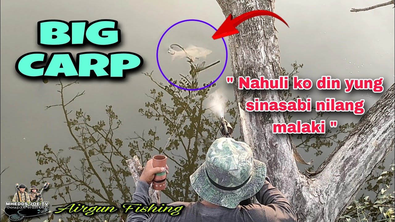 BIG CARP/NAHULI KO NA YUNG SINASABI NILANG MALAKING CARPA/AIRGUN FISH HUNTING/MHEDDS JOE TV/VLOG#249