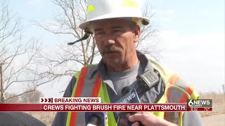 BREAKING: Fire crews from multiple agencies continue fighting brush blaze near Plattsmouth