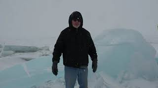 That Spectacular Blue Ice: Mackinaw City, Michigan