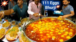 ऐसे बनती है 111 अंडे कि भुर्जी | Sangli Street Food King of Anda Bhurji Master making 111Eggs Bhurji