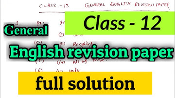 mp board class 12 English revision paper solution / 12वीं English रिवीजन पेपर / English solution