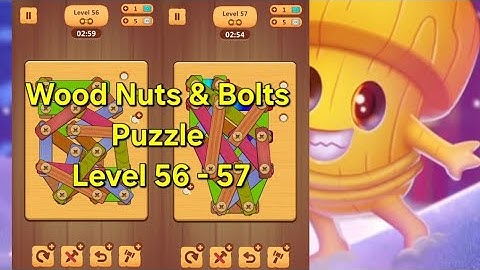Wood Nuts & Bolts Puzzle - Level 56 - 57