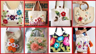Hand Embroidered Fabric BAGS Designs Patterns//Hand Embroidered Patterns For Bags