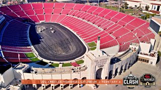 Clash at the LA Coliseum NASCAR Racetrack Aerial Construction Update