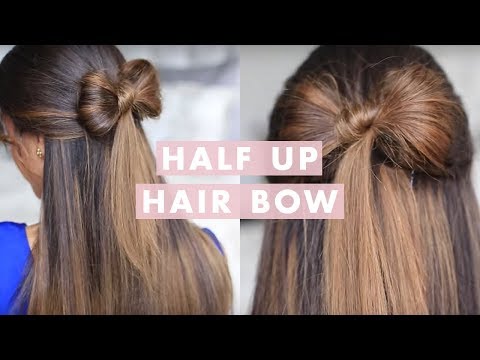 Half Up Hair Bow Cute Hair Tutorial Youtube