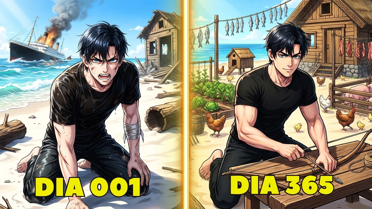 Preso na Ilha Mais Perigosa do Mundo… Ele Ficou OP e Começou a Caçar os Inimigos