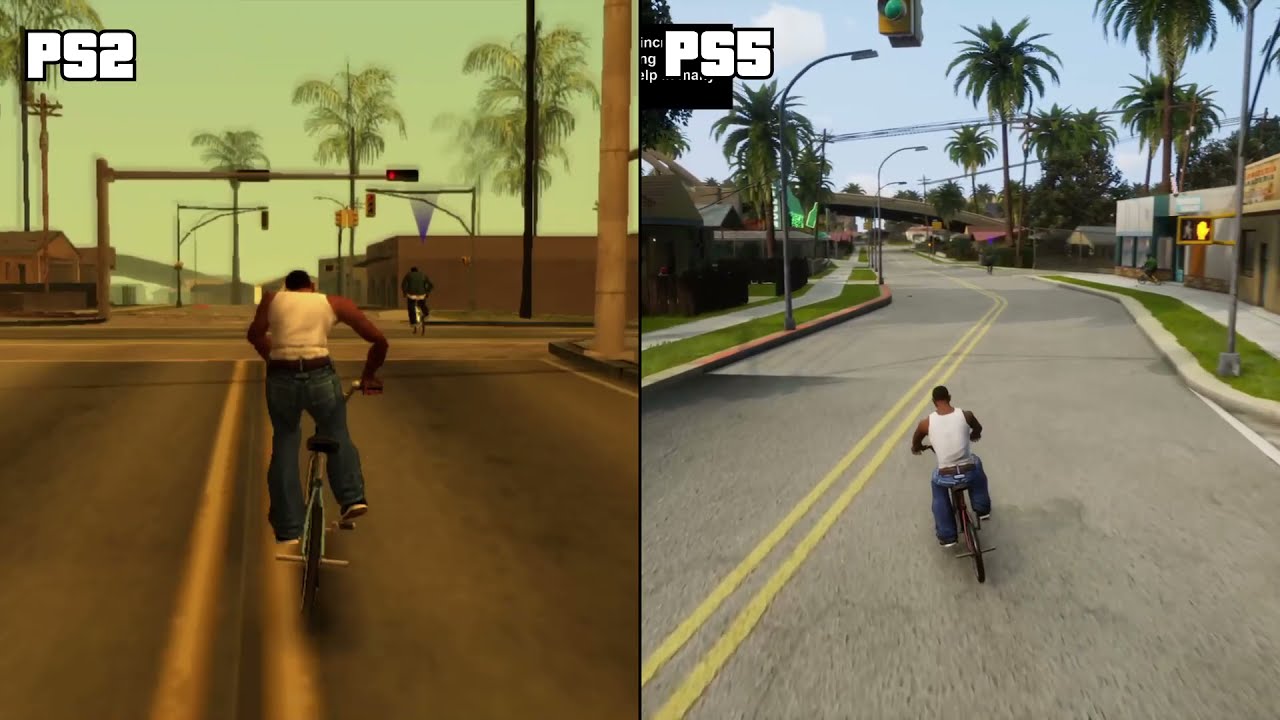 CONSOLE VS EMULATOR] GTA San Andreas (PS2 NTSC J), Side by Side Comparison