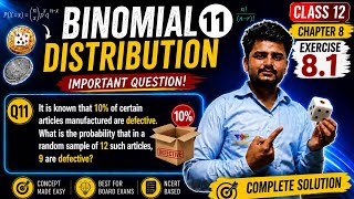 Binomial Distribution Class 12 Maths | Exercise 8.1 Q11  Full Solution Maharashtra Board