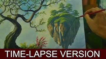 Time-lapse Version | Acrylic Painting | Floating Island by JM Lisondra