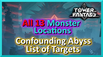 Confounding Abyss List of Targets Tower of Fantasy   All 13 Monster Locations