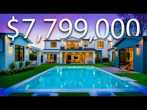 Touring A $7,799,000 MEGA MANSION With A Private BASKETBALL COURT | Los Angeles Mansion Tour