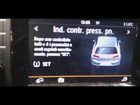 VW golf VII tpms pressione pneumatici reset - YouTube