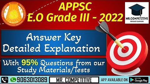 EO KEY ||  APPSC Endowment Grade 3 ANSWER KEY 2022 || DETAILED EXPLANATION #endowment