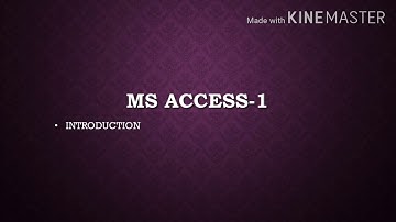 Introduction to MS ACCESS(Practical)  part 1