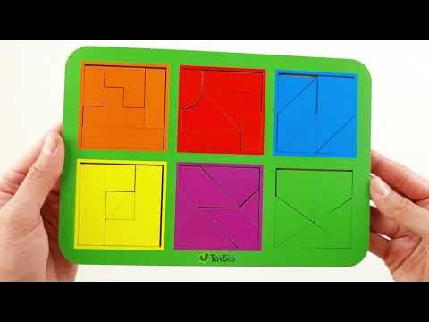 Квадраты Никитина "Сложи квадрат" 3 уровень 6 квадратов ToySib - YouTube