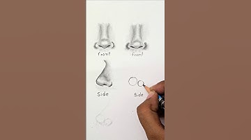 How to Draw Nose ✨️ (front and side view) #shorts #drawing