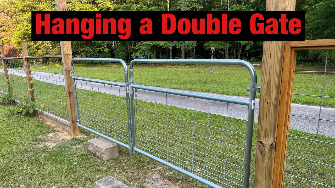Hanging Gate Hanging a double gate - YouTube