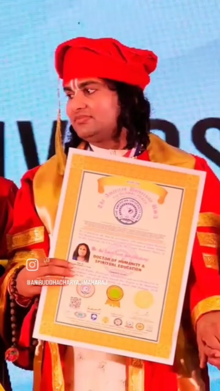 आज पूज्य महाराज जी को डॉक्टर ( डॉक्टरेट) की उपाधि से सम्मानित किया गया...
