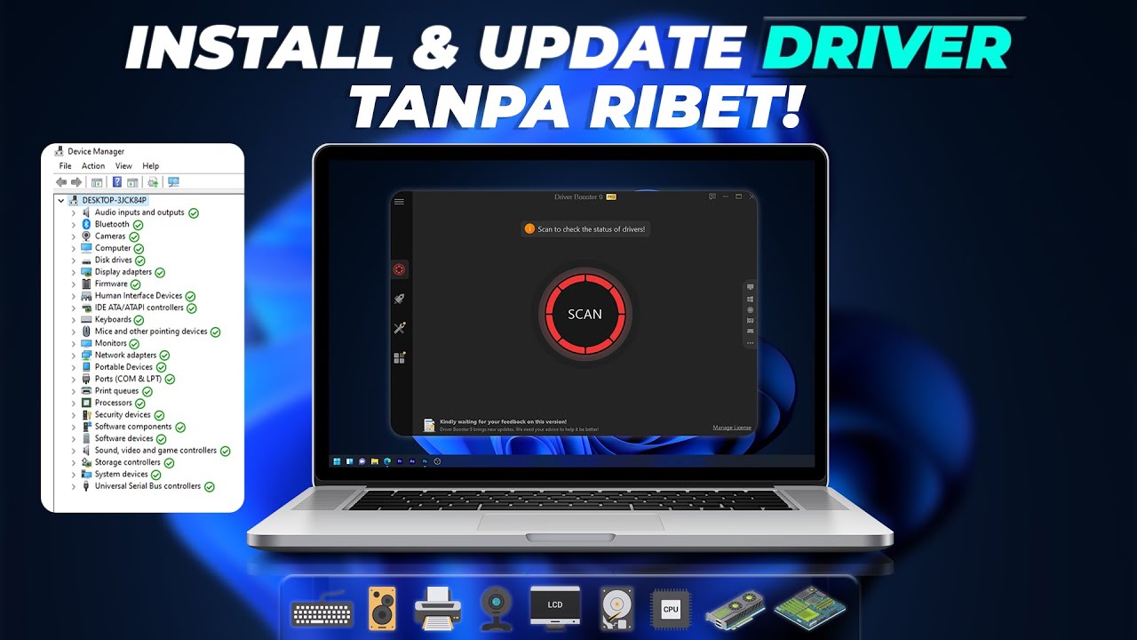 driver booter  Update 2022  Cara Install Driver Laptop Atau PC Dengan Driver Booster 9 Pro MUDAH!