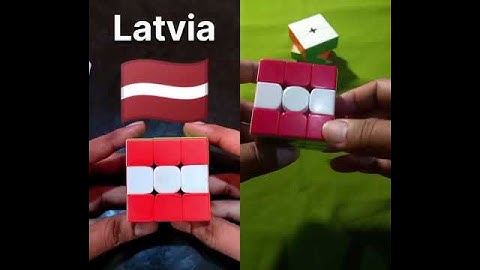 Color Pattern of the Latvia Flag from a 3x3 Rubik