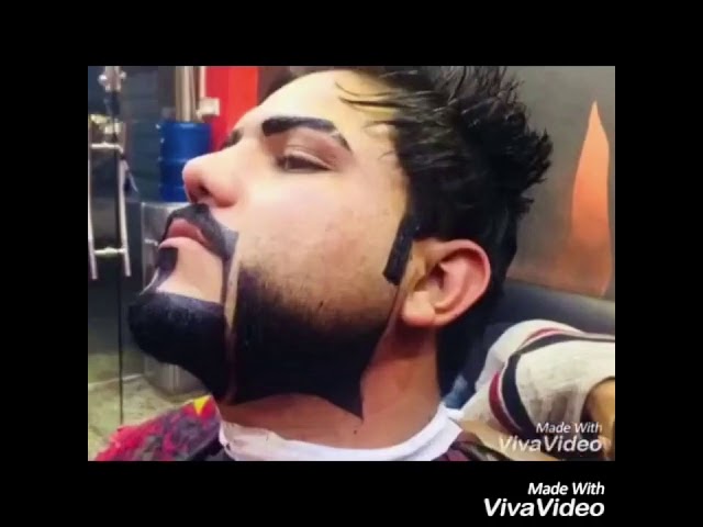 حلاقة كاملة معى تسريحه وتصميم لحيه خليجي 2018 Youtube