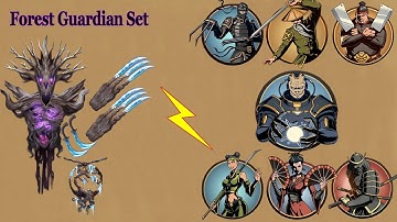 Shadow Fight 2 || Forest Guardian Set vs ALL BOSSES 「iOS/Android Gameplay」