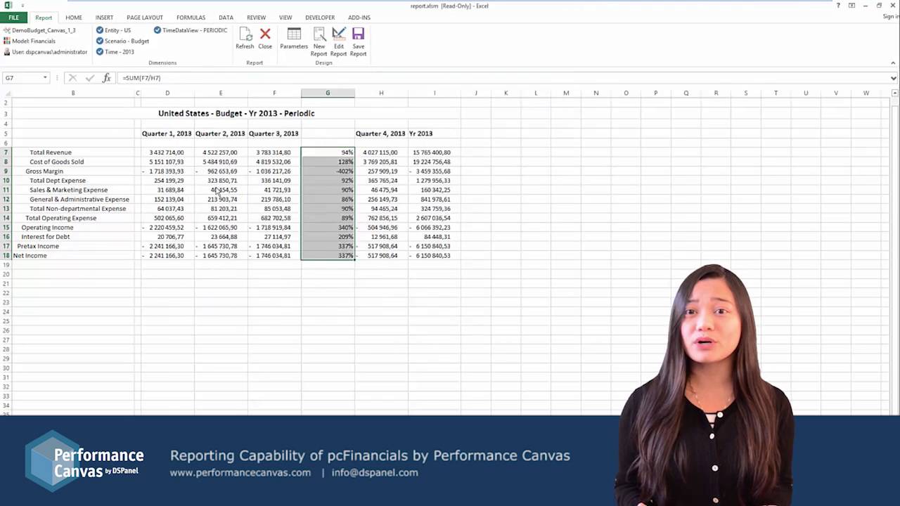 budget planning calendar pcFinancials - Reporting Capability